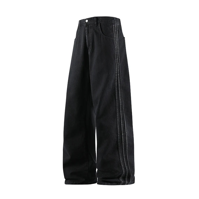 Man Pants Jeans Baggy Jeans Loose Fit Straight Leg High Street Casual Trousers For Men Spring Autumn Trendy Wide Leg