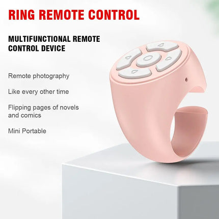 Wireless Scrolling Ring Finger Shutter Remote Control Bluetooth Page Turner Mobile Phone Controller For Home Travel Car