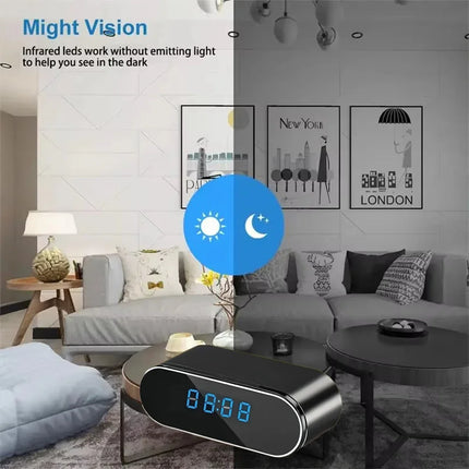 New 4K HD Mini Clock WiFi Camera with Infrared Night Vision, Motion Detection, Remote Viewing, Home Wireless Camera