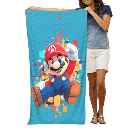 Super Mario Printed Pattern Microfiber Printed Beach Towel Yoga Beach Swimming Running Absorbent Beach Towel