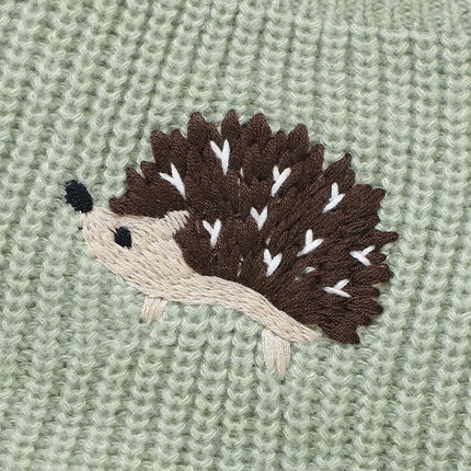 Baby Rompers Knitted Infant Boy Sling Jumpsuit Cute Embroidered Hedgehog Newborn Kid Clothing 0-18M Sleeveless Overalls Playsuit