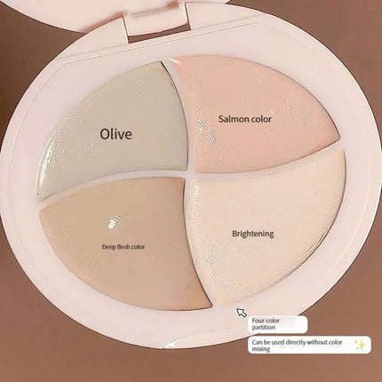 Four-color Concealer Facial Concealer Spots Tear Grooves Law Lines Dark Circles Brighten And Even Skin Tone