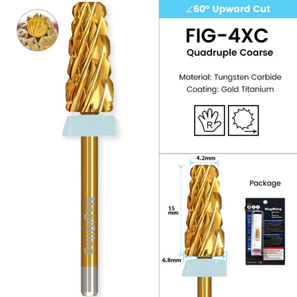 Tapered Barrel Nail Drill Bits Carbide Nails Grinding Head Milling Cutter 4XC Hard Soft Gel Removal Polishing DIY Tools