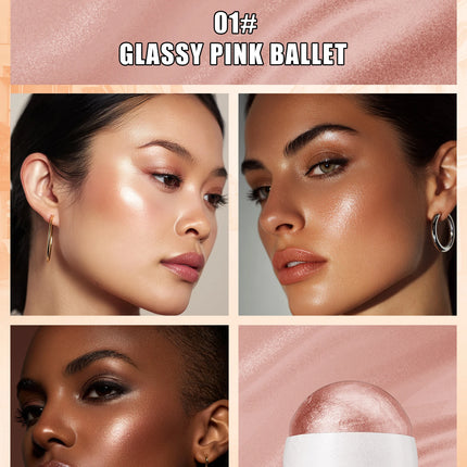 [Natural Glowup] 1pc Glowup Highlighter Stick | Natural Brightening Face Contour & Highlight Makeup, Medium Coverage, Buildable