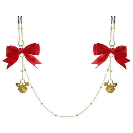 Adjustable Bow-Tie Nipple Clips Sexy Clitoral Clamps BDSM Fetish Couples' Teasing Erotic Accessories for Woman Adult Sex Toys