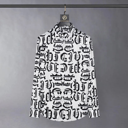 Men's shirt 3D printed geometric pattern men's shirt long-sleeved lapel casual top outdoor shopping shirt large size xs-6xl