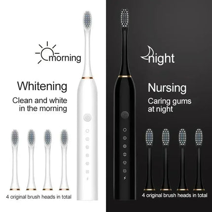 Electric Ultrasonic Toothbrush Six Speed Mode Home Soft Hair USB Charging Waterproof Adult Tooth Cleaner Automatic Couple Set