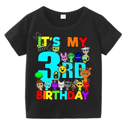 Summer Short Sleeves Sprunki Incredibox Print Children T-shirts Kids Clothes Boys Girls Cotton Tees Tops Birthday Party Gifts