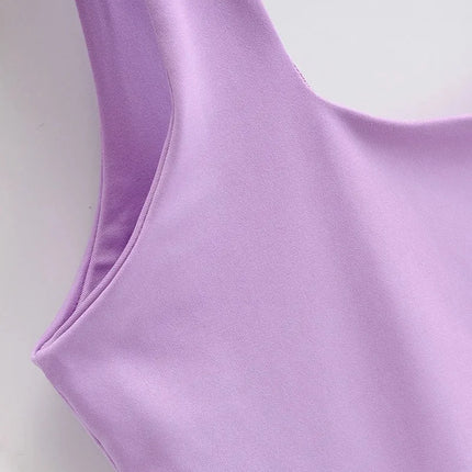 2025 Summer Women Sexy Sleeveless Tops Fashion Short Square Collar Tank Tops 6 Colors