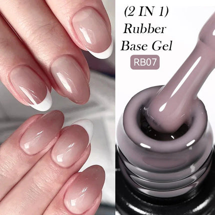 7ml Nude Pink Rubber Base Gel Nail Polish Foil Effect Semi Permanent Uv Gel Soak Off Self Leveling Gel Varnish Nail Art Base Gel