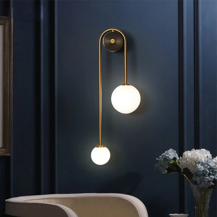 Modern Wall Lamp Glass Ball LED Gold Home Decor For Living Room Bedroom Bedside Interior indoor Lighting Sconce Luminaire Lights