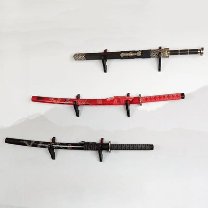 3-layers Wall Katana Shelf Support Holder Wooden Real Japanese Katana Samurai Sabre Sword Storage Rack Knife Display Organizer
