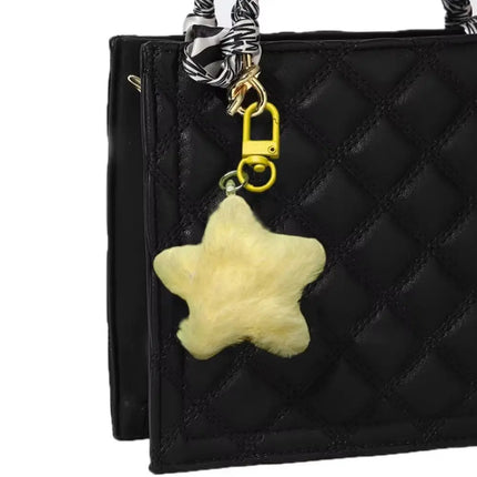 Fluffy Fur Multicolour Star Key Ring Pom Pom Starfish Plush Doll Stars Plush Keyring Soft Fluffy Stars Backpack Pendant