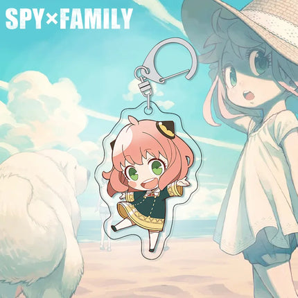 SPY×FAMILY Anya Keychain Acrylic Charm Cute Anime Figure Pendant for Backpack Bag Accessories Spy x Family Merchandise Gift for