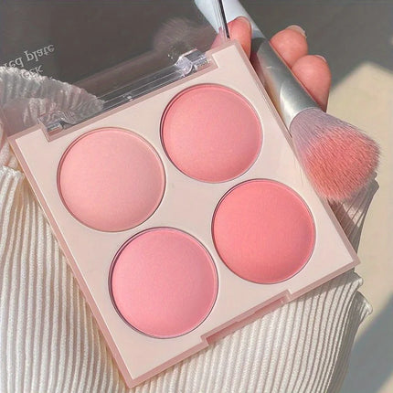 Korean four-color blush,ice cream color,low-saturation pink/blue/purple,naturally brightening & contouring,perfect holiday gift