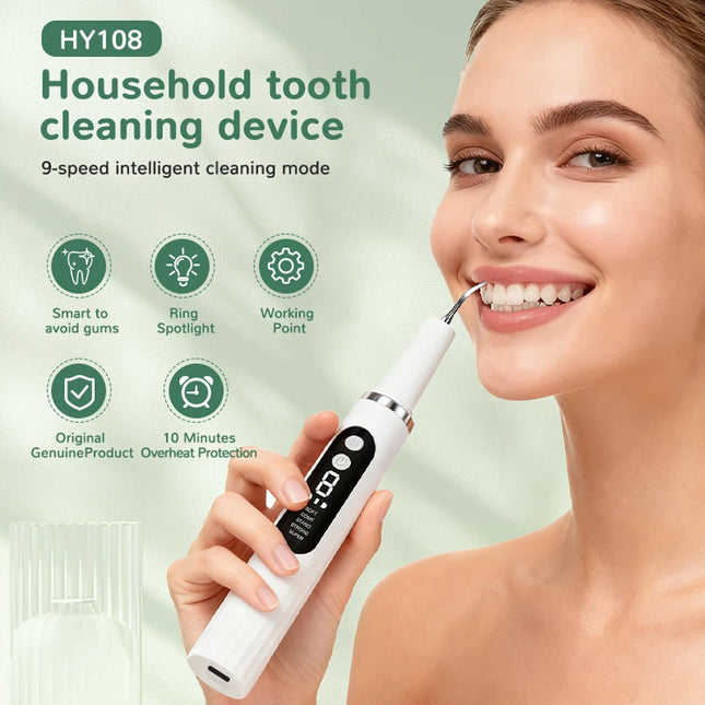 Electric Tooth Cleaner Ultrasonic Dental Scaler with 5 LED Light Plaque Calculus Tartar Remover Oral Care Teeth Cleaning Tools