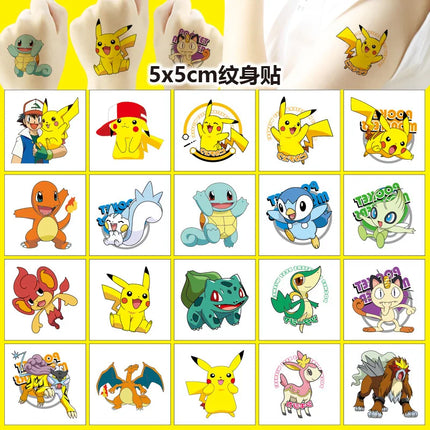 Pokemon Animation Figures Pokemon Birthday Gift Kit Pikachu Keychain Stamps Gift Bag Photo Props Gifts for Guests Birthday Gifts