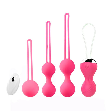 Vaginal Exercise Dumbbells for Women USB Rechargeable 10-Frequency Wireless Remote Control Vibrating Ball Set Adult Toys Female