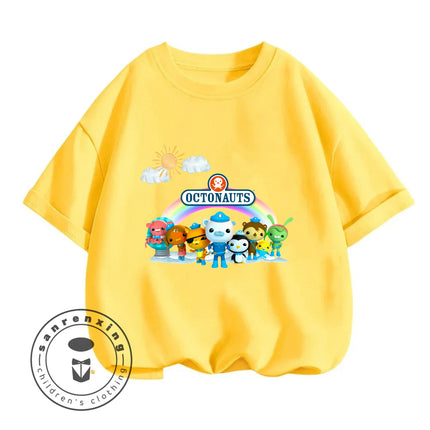 Octonauts 2026 Crew Neck T-Shirt 3-14Y Boys Girls Summer Cute Kawaii Cartoon Street Hot Fashion Outdoor Casual Stylish