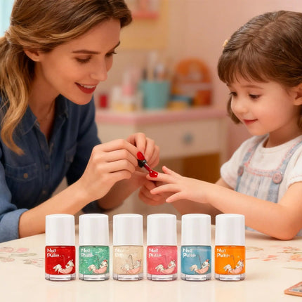 6Colors Nail Polishs Peel-off Gel Sticker Non Toxic Quick Dry Peel Off Gel Glitter Sequins Nude Water-based Nail Polishs