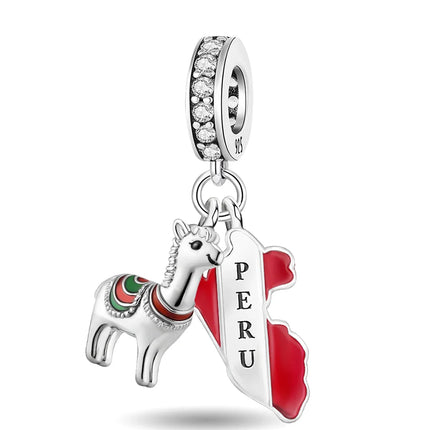 925 Sterling Silver Alpaca Rainbow Global Travel Series Plan Charms Bracelet Bangle Making Gift Of High Quality Fine Jewelry