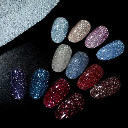 10ml Glittering Diamond Nail Polish Gel Fashion DIY Dandy Broken Diamond Gel Nail Art Semi Permanent Nail Varnishes Manicure
