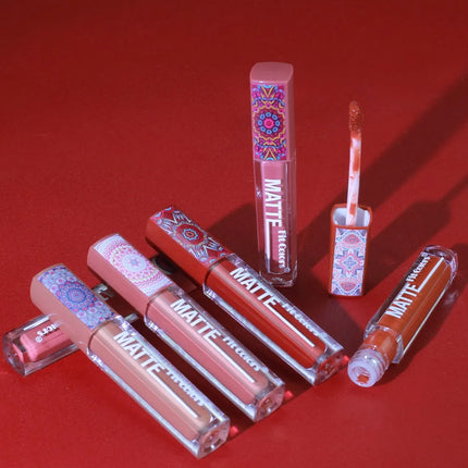 6Colors Waterproof Liquid Lipstick Matte Velvet Clay Texture Lip Gloss Bohemian Style Earth Brown Lasting Non Stick Cup Makeup