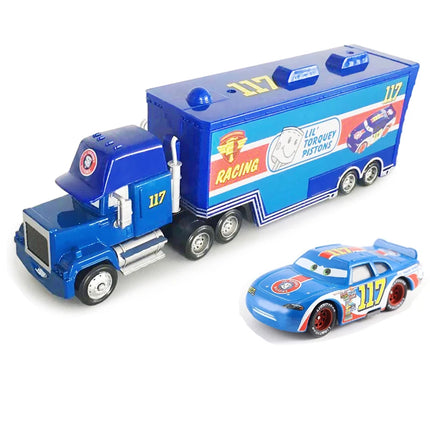 Disney Cars Diecast Lightning McQueen No: 79 No: 86 Alloy Car Container Truck Set Model Car Die Casting Kids Birthday Gifts Toys
