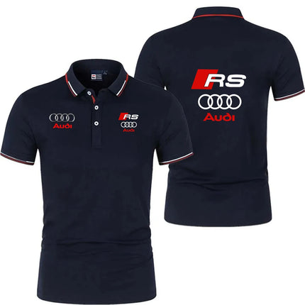 2026 camisade solapa de camiseta de alta calidad, camisa de manga corta asistente de tienda Audi car 4S, polo deportivo de moda