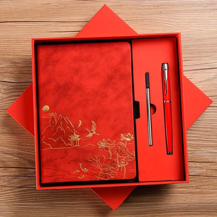 A5 Work Notepad Gift Box Set, Equipped with Pen & Refill 100 Pages Writing Notebook,Ideal for Office Meeting Record Teacher Gift