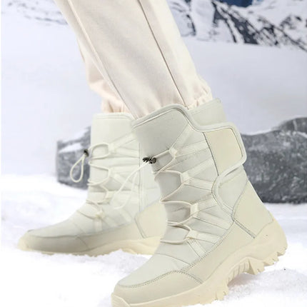 Brand Men's Winter Shoes Waterproof Men's Boots Warm Plush Couple Snow Boots Outdoor Non-slip Hiking Boots Men Work Ankle Boots