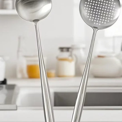 Stainless Steel Wok Spatula Metal kitchen utensils Slotted Turner Spoon Ladle Cooking Tools Utensil Set Kitchen Accessories