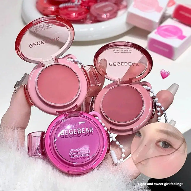 GEGEBEAR Dual-Use Lip And Cheek Cream Blush Waterproof Non Stick Cup Natural Cheek Pink Red For Female Facial Lip Cosmetics