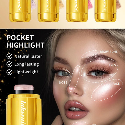 4Colors Highlighter Stick Brightening Skin Tone Contouring Natural Stereo Concealer Blush Multi-Purpose Stick