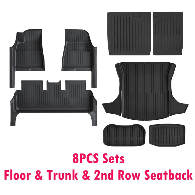 For Tesla Model 3 Highland 2026 2025 Floor Mats with Door Sill Protector Full Cover Floor Liners with Front Rear Cargo Liner