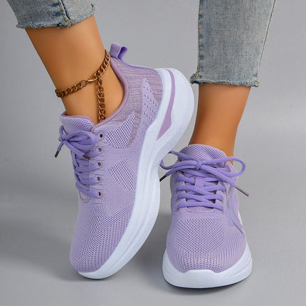 Spring and Autumn New Women's Casual Lace-Up Comfortable, Breathable, Lightweight and Wear-Resistant Sports Shoes
