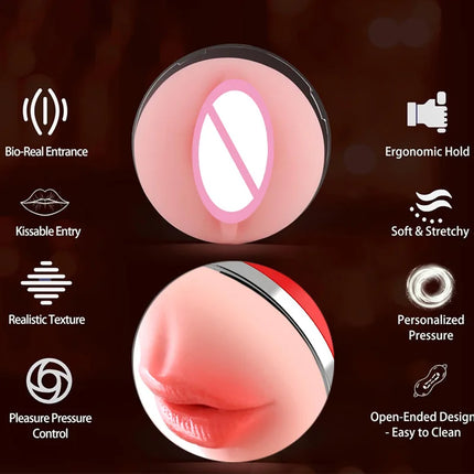 Male Masturbator Blowjob Vagina 2-in-1 Realistic Vagina Sex Toys Masturbation Cup Adult Goods for Men Sex Machine Pocket Pussy