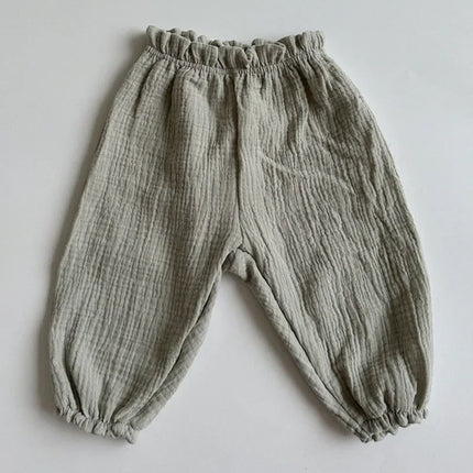 Summer New Baby Pants 2023 Korean Kids Spring Organic Cotton Loose Tiger Bear Floral Print Pants Boys And Girls Lantern Trousers
