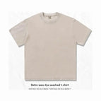 M (within 55.00kg) / Cotton washed t-shirt short sleeve-beige