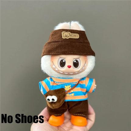 For Labubu Doll 15 17cm Outfit Clothing Cartoon Disney Mickey Minnie Mouse Zootopia Judy and Nick Stitch Goofy Cosplay Clothes ﻿