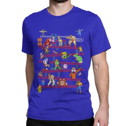 Fun Arcade Game Collage T-Shirts Men Women's Crew Neck Cotton T Shirts FC Console Game Short Sleeve Tees Plus Size Clothes