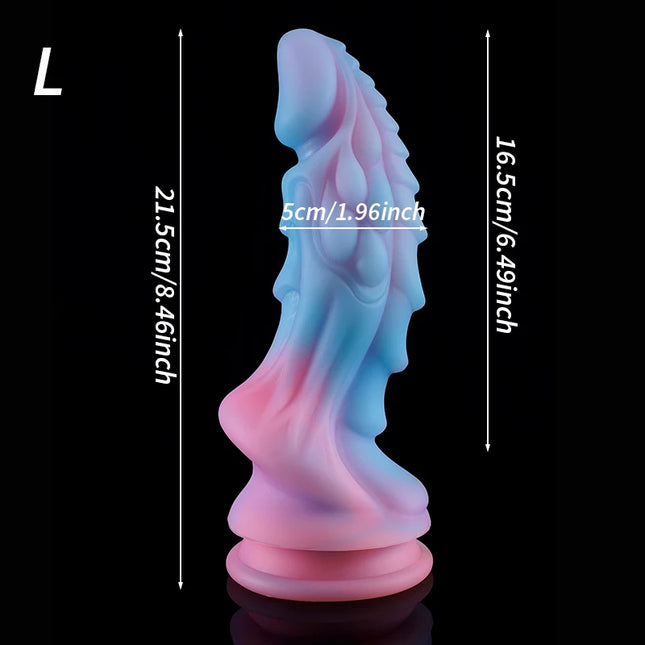 New Luminous Dildos Colorful Glowing Huge Dragon Monster Penis Anal Butt Plug Adult Toys Soft Dildo with Suction Cup Women