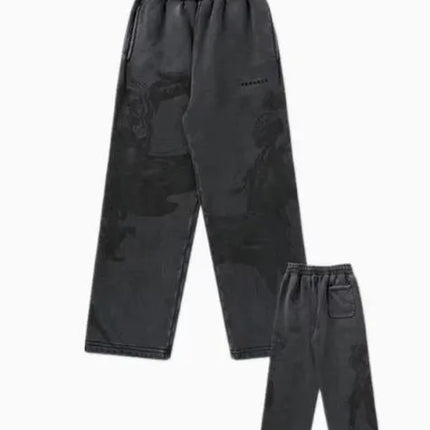 2026 Young American trendy sweatpants collaboration anime joggers cotton terry print wide-leg casual pants hip-hop street pants