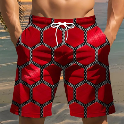2026 New Fashion Summer Men's Shorts Personalized 3D Print Geometric Beach Style Streetwear Casual Hawaiian Vacation Y2k Shorts
