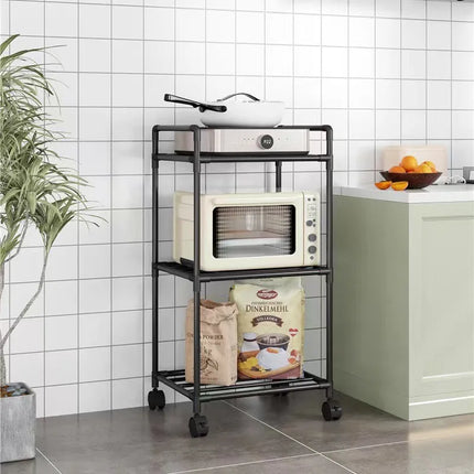 Kitchen storage cart for shelves - multi-level floor-standing household storage unit - bathroom shelf organizer
