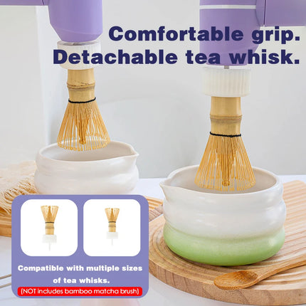 Electric Bamboo Whisk Matcha Brush 3 Gears Adjustable Quickly Whisking Matcha Tool Home DIY Tea-Making Tools Type-C Charging
