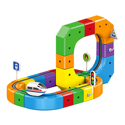 Children'S Educational Electric Magnetic Levitation Train Track Cube 3D DIY Assembly Magnetic Magic Rail Toy Train Car Xmas Gift