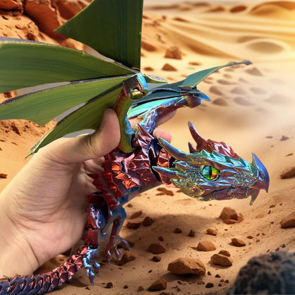 42Cm/16.54In Finger-Biting Dragon Moveable Joints Animal Model Home Desktop Decoration Ornament Gift Collectible Statue