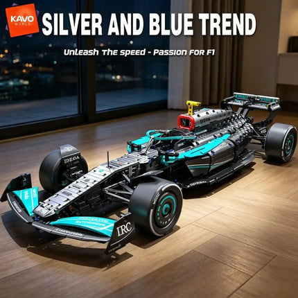 KAVOWORLD DIY Technical Champions Drift Racing Car Brick Model 1:8  Building Blocks Sports Car Puzzle Toys For Home Display Desktop Decor Interlocking Steering Mechanism Realistic Rear Wing Structure Birthday Christmas New Ye