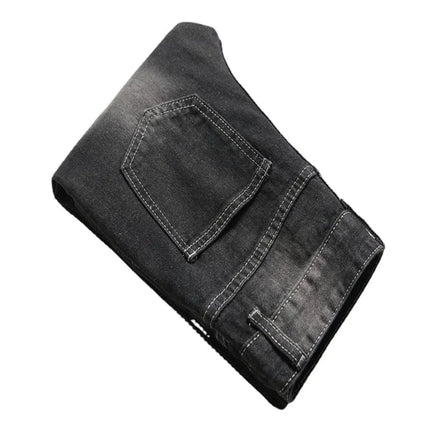 Denims Boy Children Jeans Straight Pants Ripped Hole Mid Waist Washed Distressed Pockets Streetwear 2025 Big Kids Trousers